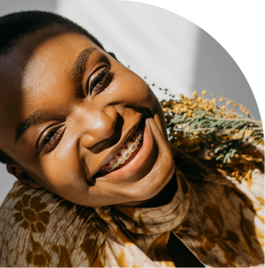 woman with braces smiling