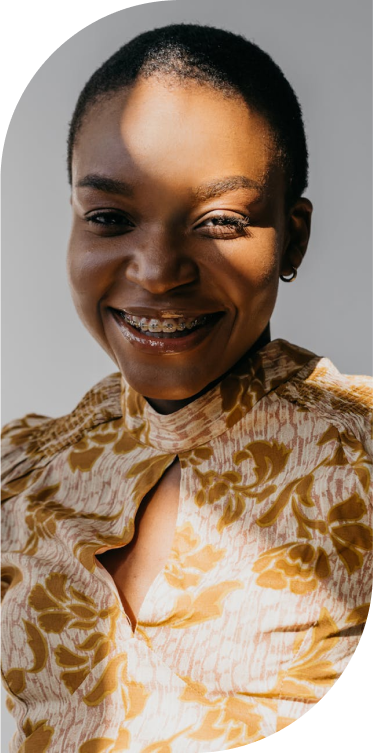 woman with braces smiling