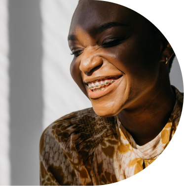 woman with braces smiling