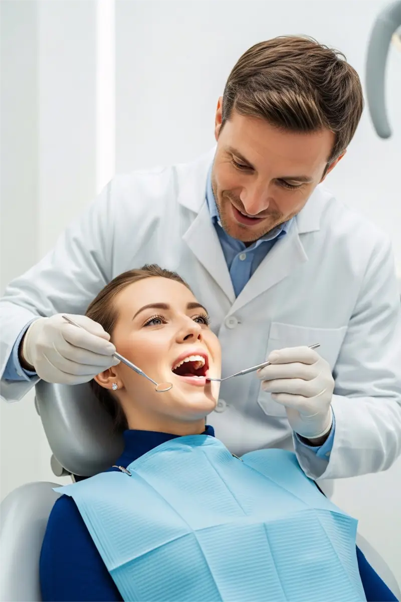 Happy child with dentist