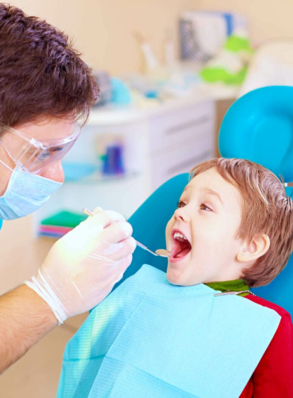 kid receiving dental work
