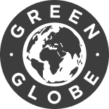 Green Globe certification logo recognizing Rockhouse Hotel's sustainable practices in Jamaica