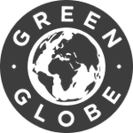 Green Globe certification logo recognizing Rockhouse Hotel's sustainable practices in Jamaica