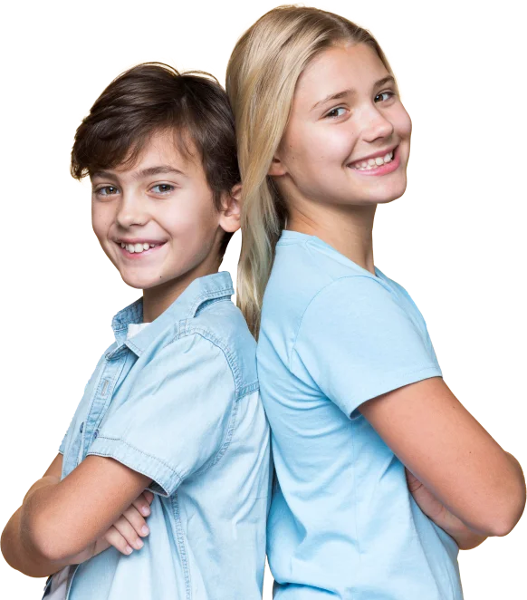 two children back to back